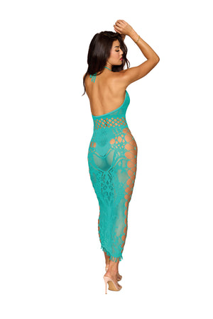 Dreamgirl 0524 Bodystocking Halter Gown Agate