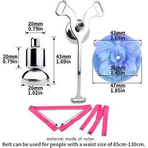 Stainless Steel Blue Butterfly Clit Chastity Cage Set #3233 Ice Dragon (with Pink Belt) Buy in Singapore LoveisLove U4Ria