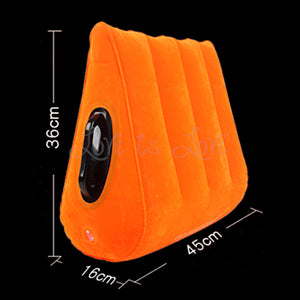 Toughage Inflatable Triangular Sex Pillow Orange with handle or blue  Buy in Singapore LoveisLove U4Ria