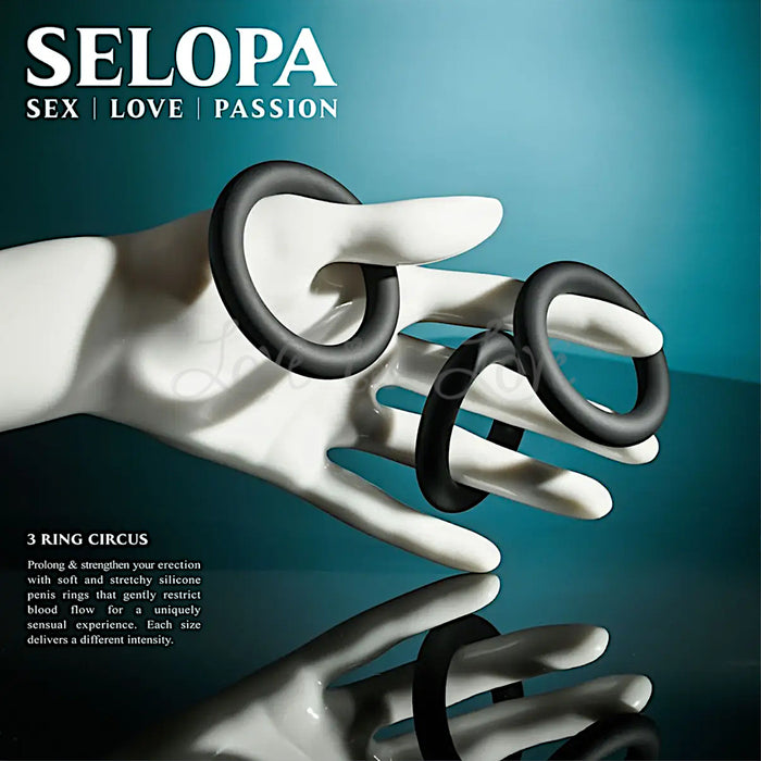 Selopa 3 Ring Circus Silicone Cock Ring Set