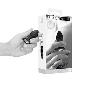 Shots Ouch! Black & White Silicone Butt Plug with Removable Jewel Anal - Tail & Jewelled Butt Plugs Buy Sex Toys in Singapore LoveisLove U4Ria