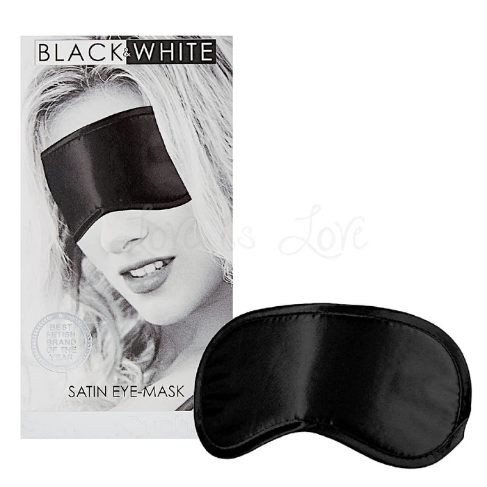 Shots Ouch! Black & White Satin Eye-Mask Blindfold