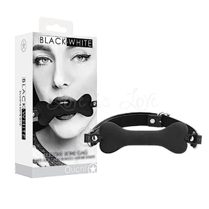 Shots Ouch! Black & White Silicone Bone Gag With Adjustable Bonded Leather Straps Bondage - Ball & All Gags Buy Sex Toys in Singapore LoveisLove U4Ria