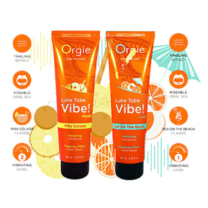 Orgie Lube Tube Vibe! Water Based with Vibration Effect, Sex On The Beach or Piña Colada 100 ML Lubes & Toy Cleaners - Water Based  Buy Sex Toys in Singapore LoveisLove U4Ria