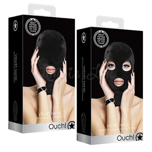 Shots Ouch! Velvet Mask with Mouth Opening - With or Without Eye Openings Bondage - Blindfolds & Masks Buy Sex Toys in Singapore LoveisLove U4Ria