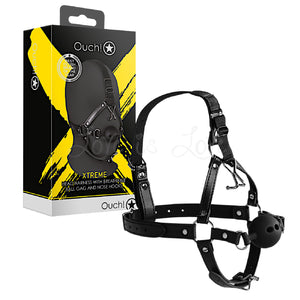 Shots Ouch! Xtreme Head Harness with Breathable Ball Gag and Nose Hooks Bondage - Ball & Bit Gags Buy Sex Toys in Singapore LoveisLove U4Ria