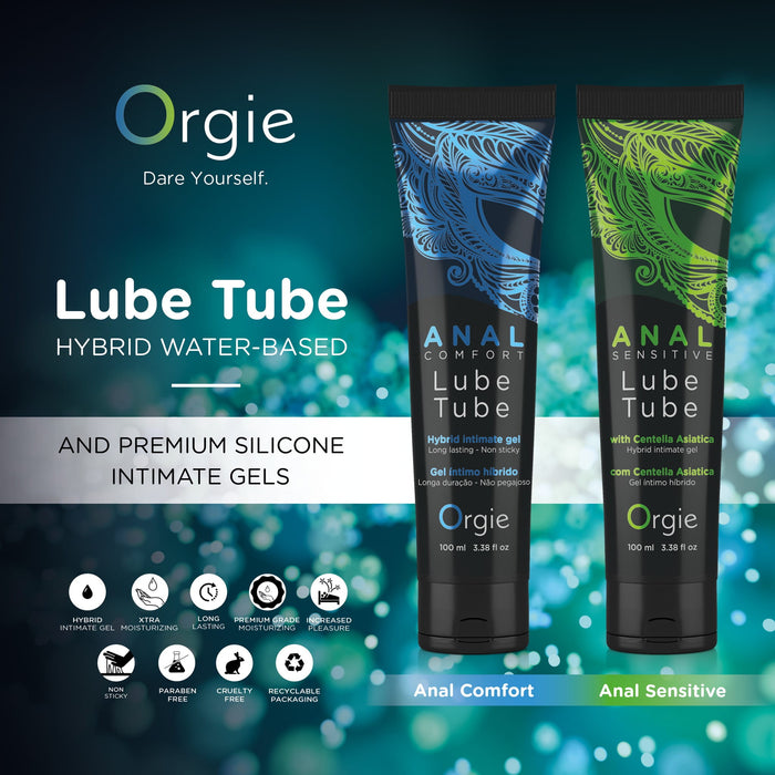 Orgie Anal Sensitive or Comfort Lube Tube Hybrid Intimate Gel 100 ML 3.4 FL OZ