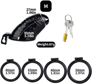 Realistic Penis Chastity Cage 4-Piece Ring Kit #201 Black S, M, L, XL For Him - Chastity Devices  Buy Sex Toys in Singapore LoveisLove U4Ria