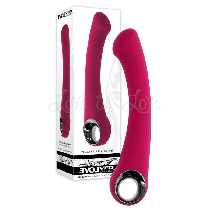 Evolved Pleasure Curve Silicone G-Spot Vibrator Burgundy