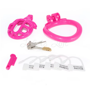 Pink Turtle Chastity Cage with 4 Sizing Rings #78 For Him - Chastity Devices Buy in Singapore LoveisLove U4Ria