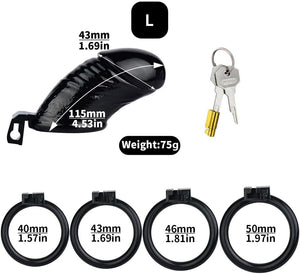 Realistic Penis Chastity Cage 4-Piece Ring Kit #201 Black S, M, L, XL For Him - Chastity Devices  Buy Sex Toys in Singapore LoveisLove U4Ria