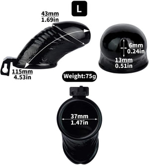 Realistic Penis Chastity Cage 4-Piece Ring Kit #201 Black S, M, L, XL For Him - Chastity Devices  Buy Sex Toys in Singapore LoveisLove U4Ria