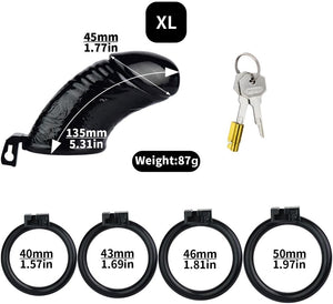 Realistic Penis Chastity Cage 4-Piece Ring Kit #201 Black S, M, L, XL For Him - Chastity Devices  Buy Sex Toys in Singapore LoveisLove U4Ria