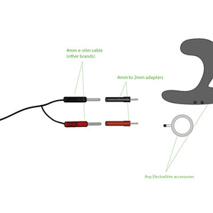 ElectraStim Adapter Kit 2mm to Press Stud, 2mm to 4mm or 4mm to 2mm Banana Plug Converter Kit Buy in Singapore LoveisLove U4Ria