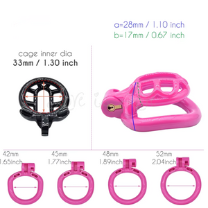 Pink Turtle Chastity Cage with 4 Sizing Rings #78 For Him - Chastity Devices Buy in Singapore LoveisLove U4Ria