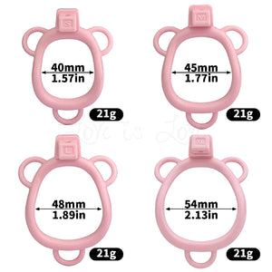 Realistic Vagina Male Chastity Cage with 4-Piece Ring Kit, Pink Jewel Anal Gold Metal Plug and Belt For Him - Chastity Devices Buy Sex Toys in Singapore LoveisLove U4Ria