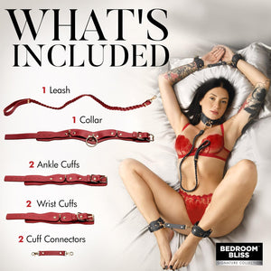 Bedroom Bliss Lover's Restraints Set Black or Red Bondage - Bedroom Bondage Kits