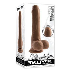 Evolved Peek A Boo Uncircumcised Vibrating 8" Silicone Dildo with Power Turbo Mode Light or dark Vibrators - Realistic Vibrators Buy in Singapore LoveisLove U4Ria 