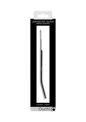 Shots Ouch! Urethral Sounding Stainless Steel Dilator Length 190 mm with Tip 8 mm Buy in Singapore LoveisLove U4Ria 