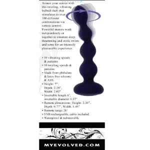 Evolved Pleasure Orbit Twirling and Vibrating Anal Beads With Remote Anal - Anal Beads & Balls Buy in Singapore LoveisLove U4Ria