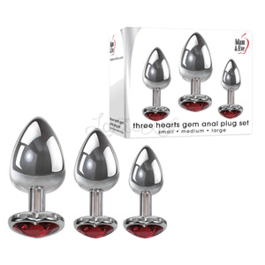 Adam & Eve Red Heart Gem Anal Plug - Set Available