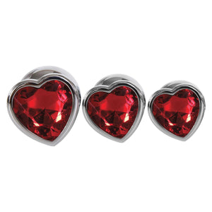 Adam & Eve Red Heart Gem Anal Plug - Set Available