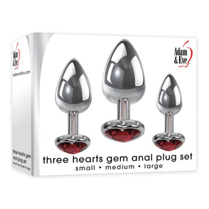 Adam & Eve Red Heart Gem Anal Plug - Set Available