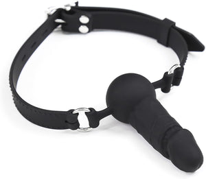 Adjustable Realistic Silicone Penis Gag Black Bondage - Ball & Bit Gags  Buy Sex Toys in Singapore LoveisLove U4Ria