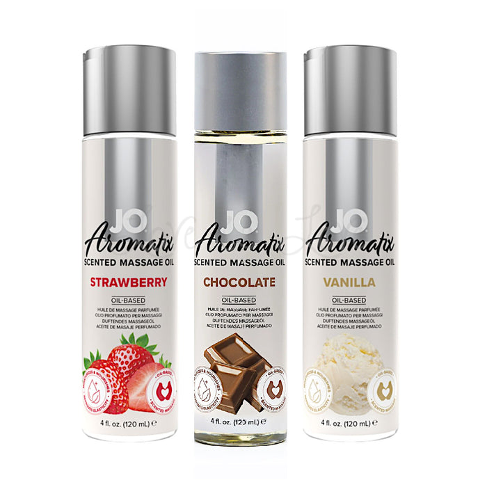 System Jo Aromatix Scented Massage Oil Strawberry or Vanilla or Chocolate 120 ml / 4 fl oz