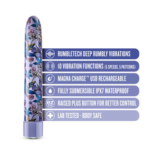 Blush Limited Addiction Rechargeable 7 Inch Vibrator Floradelic Purple or Utopia Aqua Vibrators - Bullet Vibrator  Buy in Singapore LoveisLove U4Ria