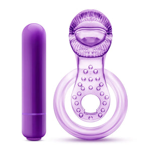 Blush Play With Me Lick It Vibrating Double Strap Cock Ring Purple Cock Rings - Vibrating Cock Rings Buy Sex Toys in Singapore LoveisLove U4Ria