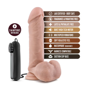 Coverboy The Goalie 8 Inch Vibrating Dildo with Balls Beige Vibrators - Realistic Vibrators Buy Sex Toys in Singapore LoveisLove U4Ria