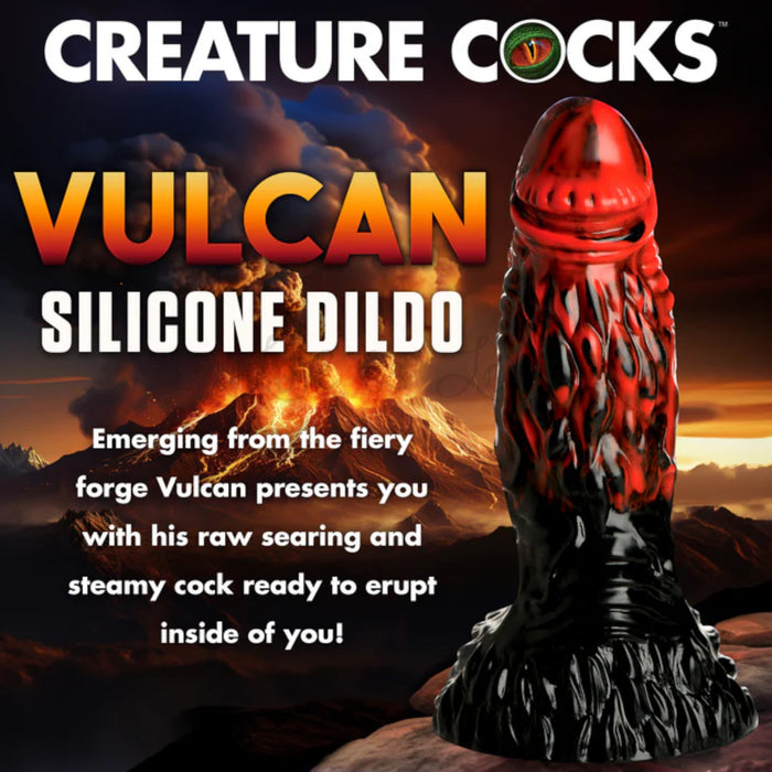 Creature Cocks Vulcan Silicone Dildo Black/Red