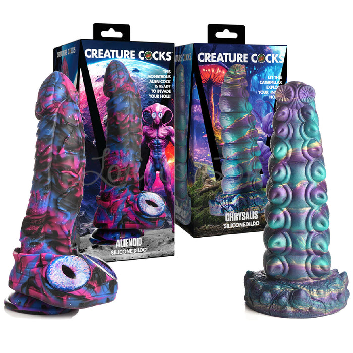 Creature Cocks Silicone Dildo Alienoid or Chrysalis