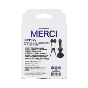 Doc Johnson Merci Nippers Stainless Steel Nipple Clamps with Silicone Tip Nipple Toys - Nipple Clamps  Buy in Singapore LoveisLove U4Ria