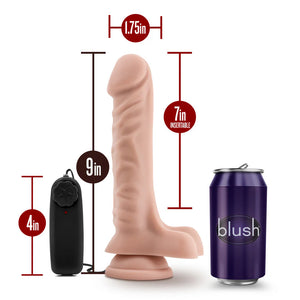 Blush Dr. Skin Remote Control Vibrating Realistic Cock With Suction Cup Base