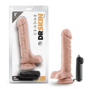 Blush Dr. Skin Remote Control Vibrating Realistic Cock With Suction Cup Base