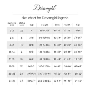 Dreamgirl Size Chart