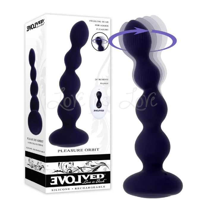 Evolved Pleasure Orbit Twirling and Vibrating Anal Beads With Remote