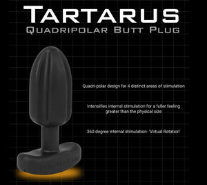 ElectraStim Silicone Noir Tartarus Quadripolar Butt Plug EM3160