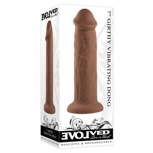 Evolved Girthy Rechargeable Vibrating Realistic Silicone Dildo Light or Dark, 6" Or 7"