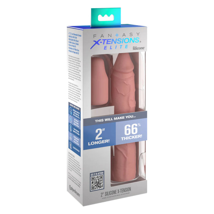 Fantasy X-tensions Elite Silicone X-tension with Removable Penis Extender Light