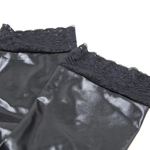 Faux Leather Stockings With Anti-slip Lace Trim Small or Medium Buy in Singapore LoveisLove U4Ria