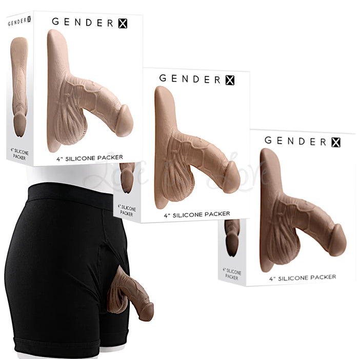 Gender X 4 Inch Silicone Packer Light or Medium or Dark