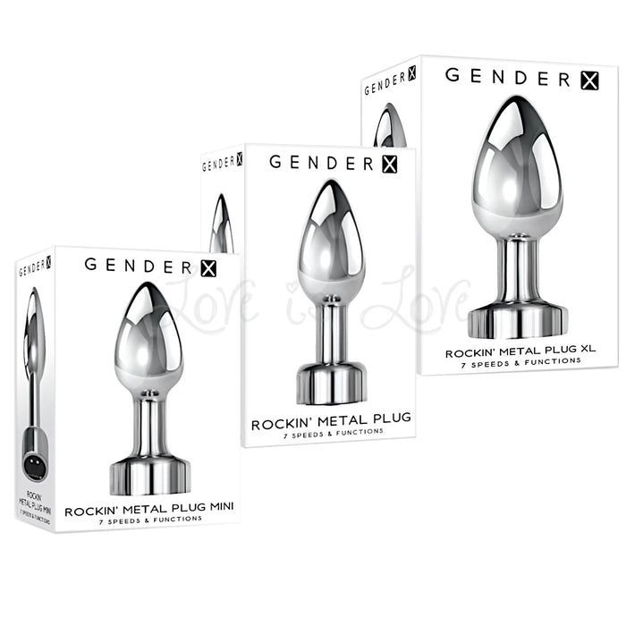 Gender X Rockin' Metal Anal Plug Rechargeable Vibrating Aluminum Silver