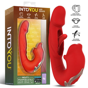 IntoYou Mouty App-Controlled Biting & Flipping Rabbit Vibrator Red Vibrators - Rabbit Vibrators Buy in Singapore LoveisLove U4Ria