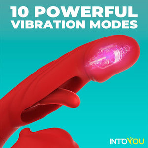 IntoYou Mouty App-Controlled Biting & Flipping Rabbit Vibrator Red Vibrators - Rabbit Vibrators Buy in Singapore LoveisLove U4Ria