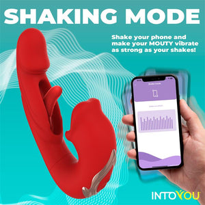 IntoYou Mouty App-Controlled Biting & Flipping Rabbit Vibrator Red Vibrators - Rabbit Vibrators Buy in Singapore LoveisLove U4Ria