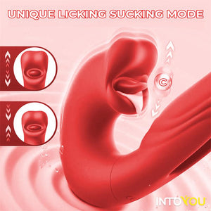 IntoYou Mouty App-Controlled Biting & Flipping Rabbit Vibrator Red Vibrators - Rabbit Vibrators Buy in Singapore LoveisLove U4Ria