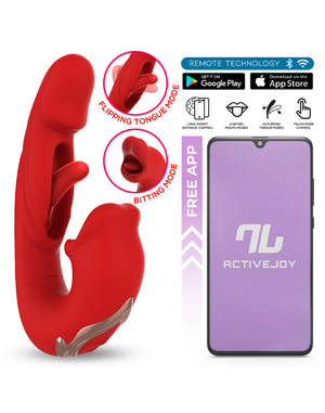 IntoYou Mouty App-Controlled Biting & Flipping Rabbit Vibrator Red Vibrators - Rabbit Vibrators Buy in Singapore LoveisLove U4Ria